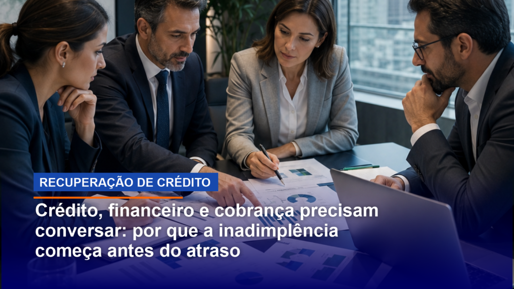 Crédito, financeiro e cobrança precisam conversar: por que a inadimplência começa antes do atraso